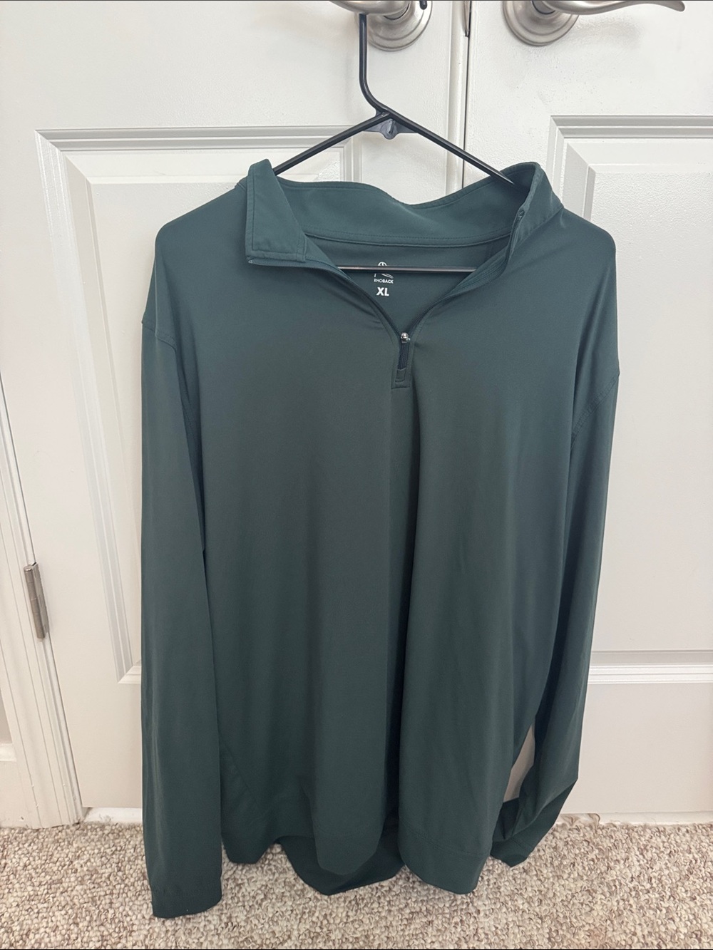 Rhoback Men’s Zip-Up Sweater in Dark Ponderosa Green